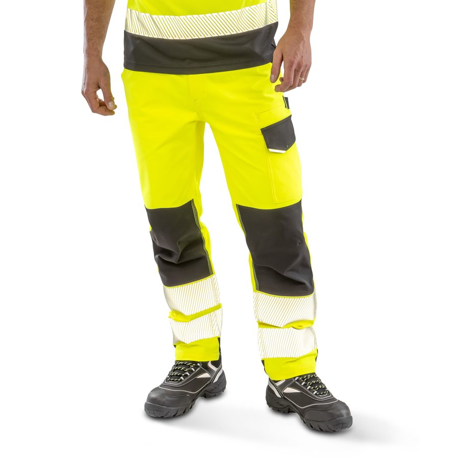 RECYCLED DYNAMIC STRETCH SAFETY TROUSER — Farbe FLUORECENT YELLOW