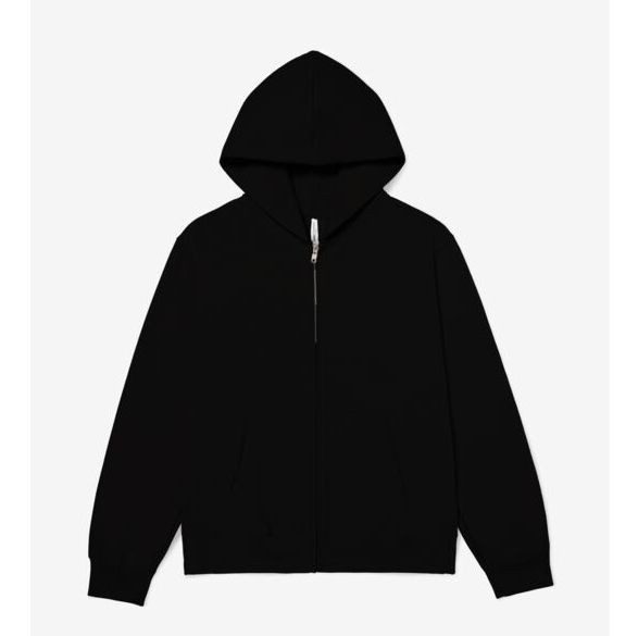 UNISEX HEAVY FULL ZIP HOODIE — Farbe BLACK