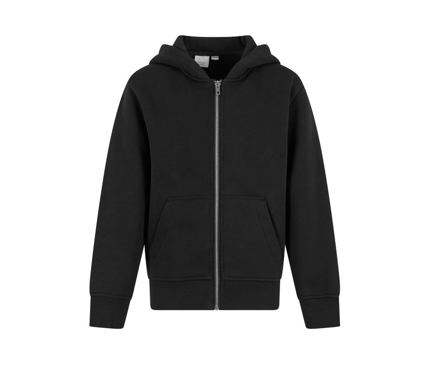 KIDS OVERSIZED ZIP HOODY — Farbe BLACK
