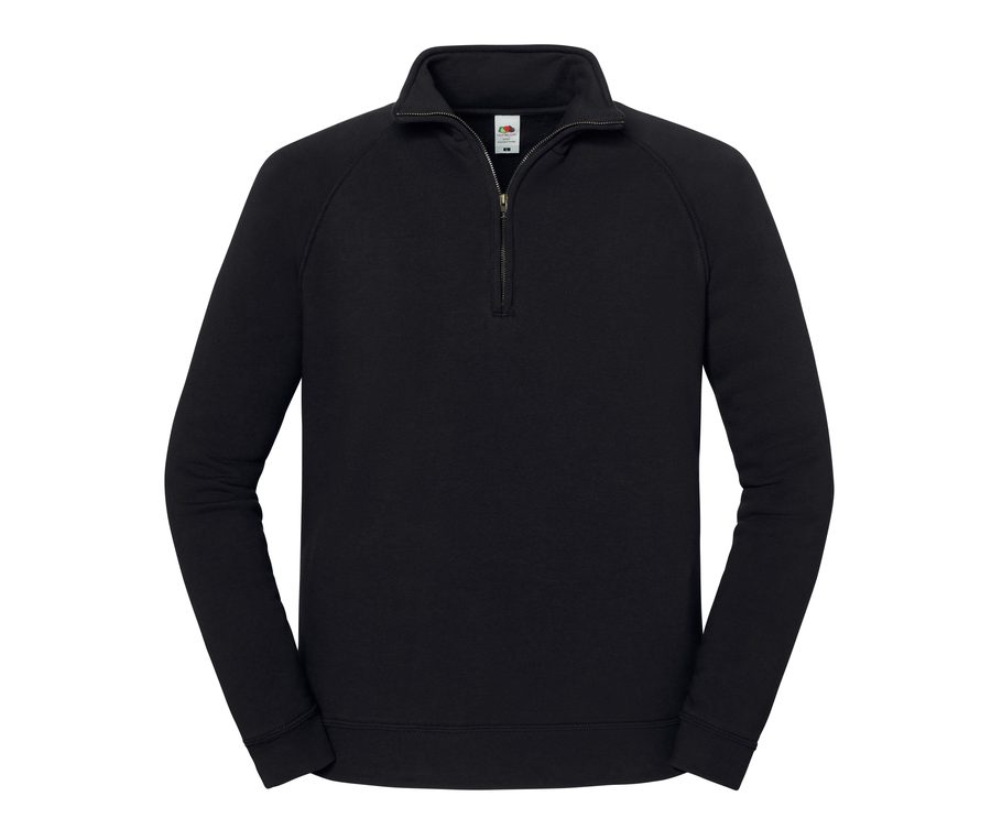 ICONIC PREMIUM ZIP NECK SWEAT — Farbe BLACK
