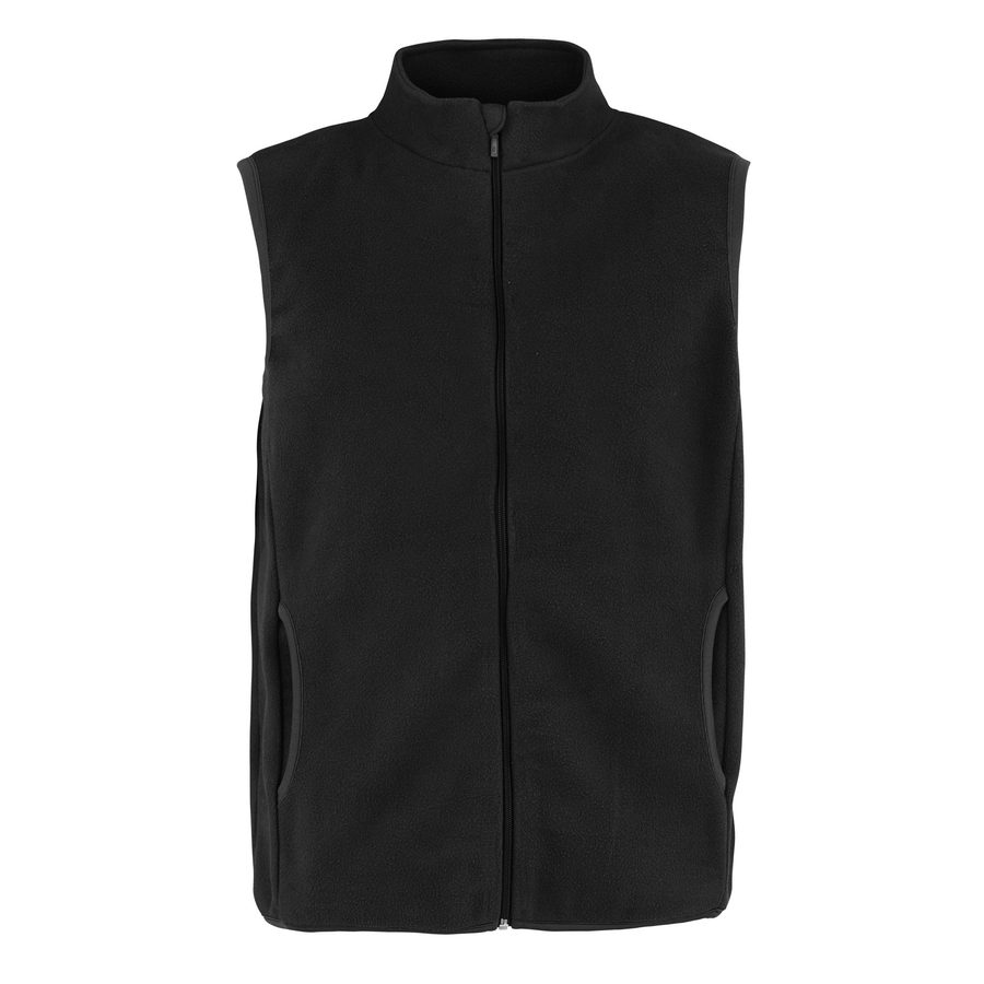 RECYCLED FLEECE VEST — Farbe BLACK