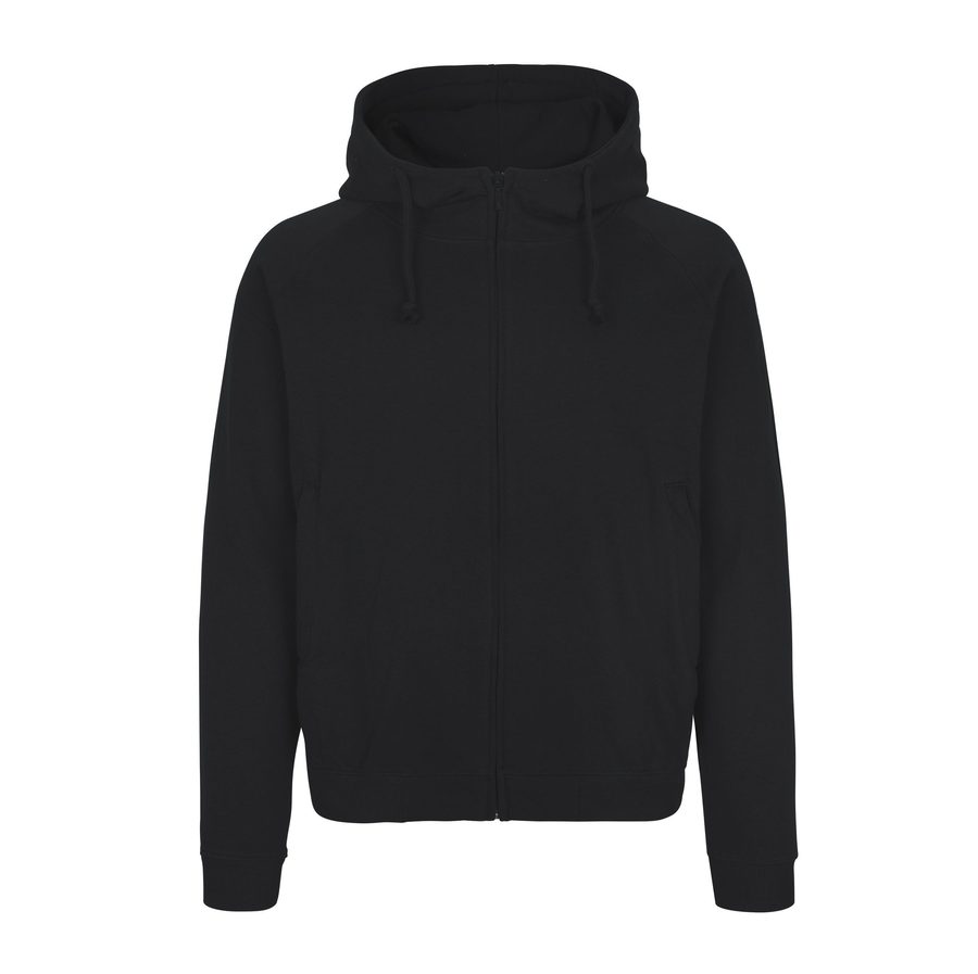 UNISEX HOODIE W. HIDDEN ZIP — Farbe BLACK