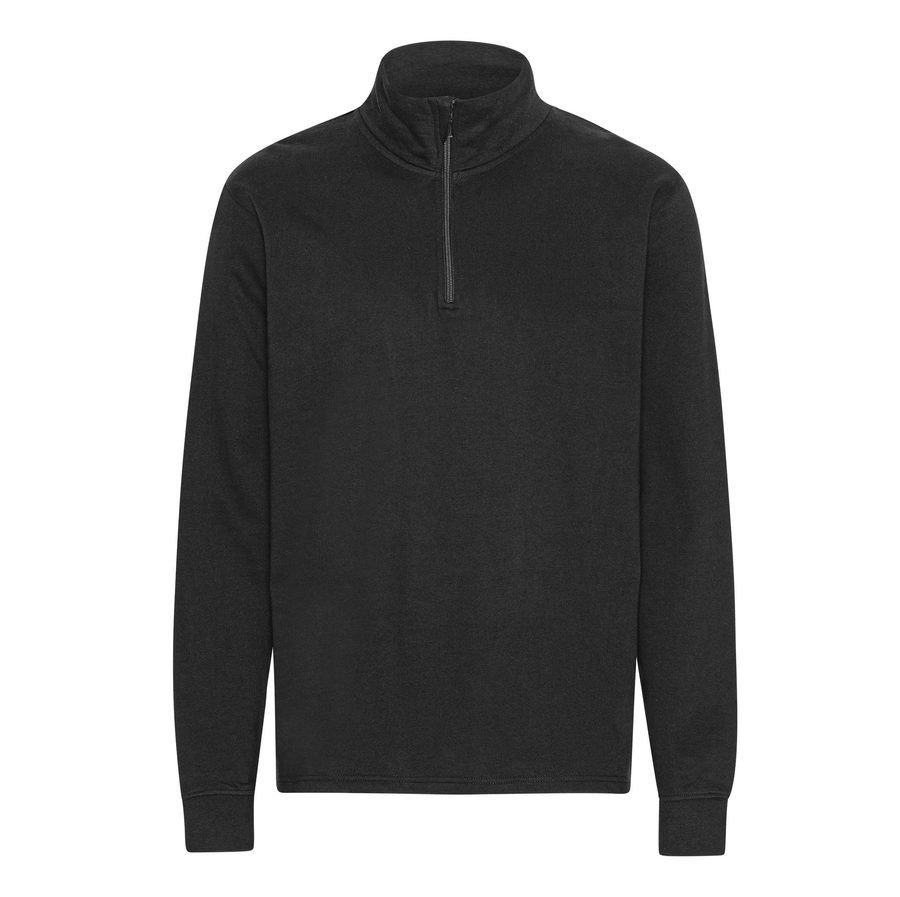 UNISEX QUARTER ZIP SWEATSHIRT — Farbe BLACK