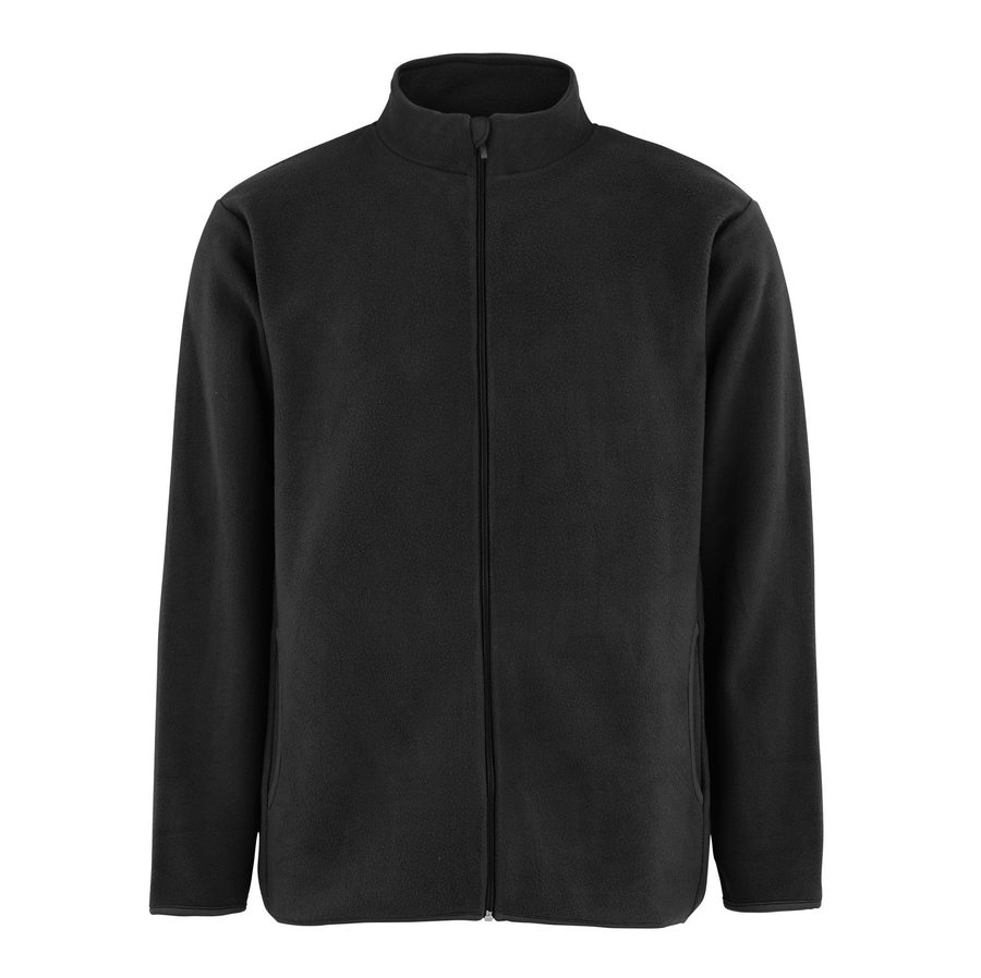 RECYCLED FLEECE JACKET — Farbe BLACK