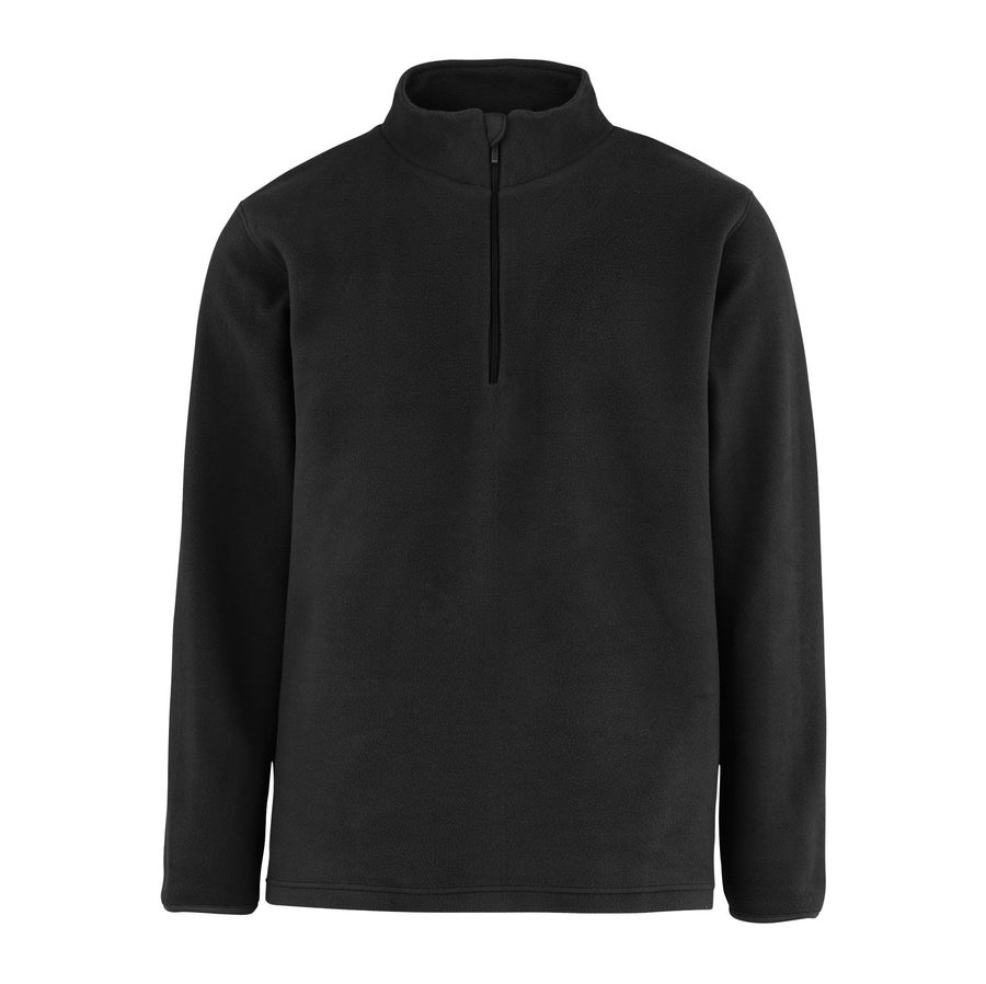 RECYCLED FLEECE QUARTER ZIP — Farbe BLACK