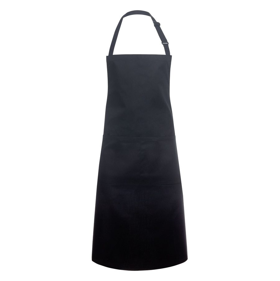 XXL OVERSIZED BIB APRON BASIC WITH BUCKLE AND POCKET — Farbe BLACK