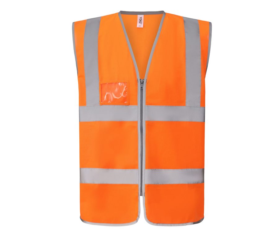 HI-VIS ZIP ID REFLECTIVE BORDER WAISTCOAT — Farbe HI VIS ORANGE
