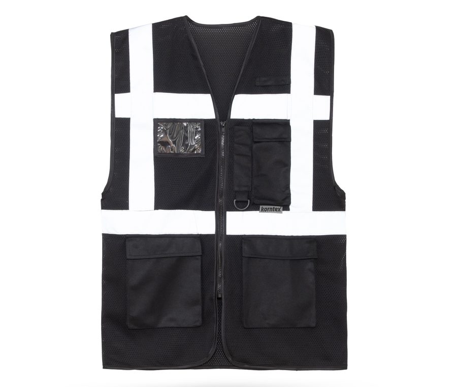 MESH MULTIFUNCTIONAL SAFETY VEST "LARISA" — Farbe BLACK