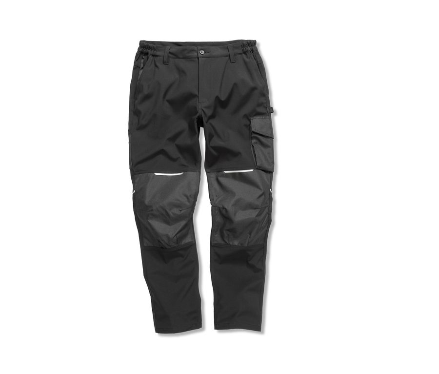 SLIM SOFTSHELL WORK TROUSERS — Farbe BLACK