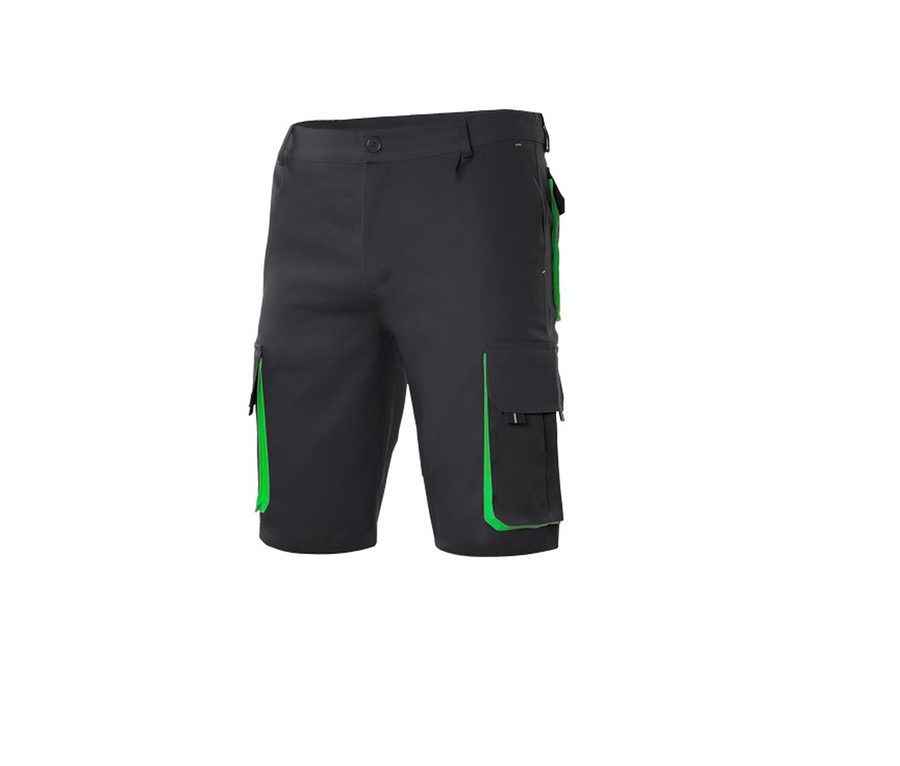 TWO-TONE MULTI-POCKET BERMUDA SHORTS — Farbe BLACK/LIME