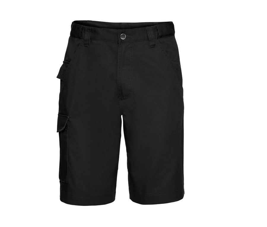 WORKWEAR POLYCOTTON TWILL SHORTS — Farbe BLACK