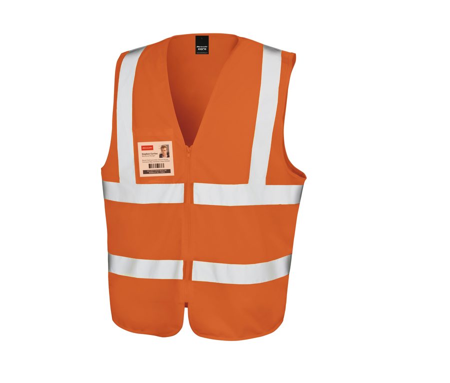 ZIP SAFETY TABARD — Farbe FLUORESCENT ORANGE