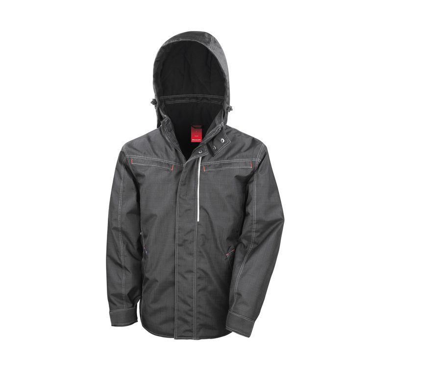 DENIM TEXTURE RUGGED JACKET — Farbe BLACK