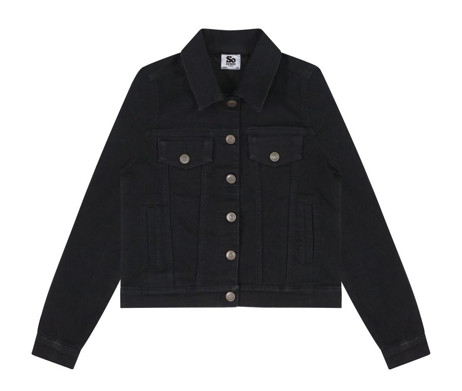 OLIVIA DENIM JACKET — Farbe BLACK