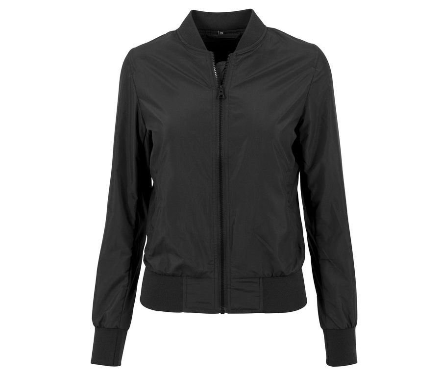 LADIES NYLON BOMBER JACKET — Farbe BLACK