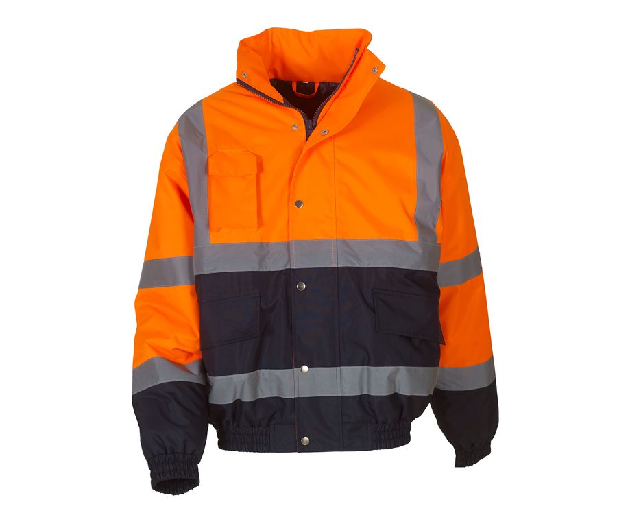 HI-VIS TWO-TONE BOMBER JACKET — Farbe HI VIS ORANGE/NAVY