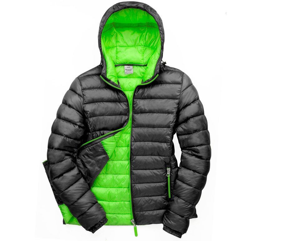 LADIES' SNOW BIRD PADDED JACKET — Farbe BLACK/LIME