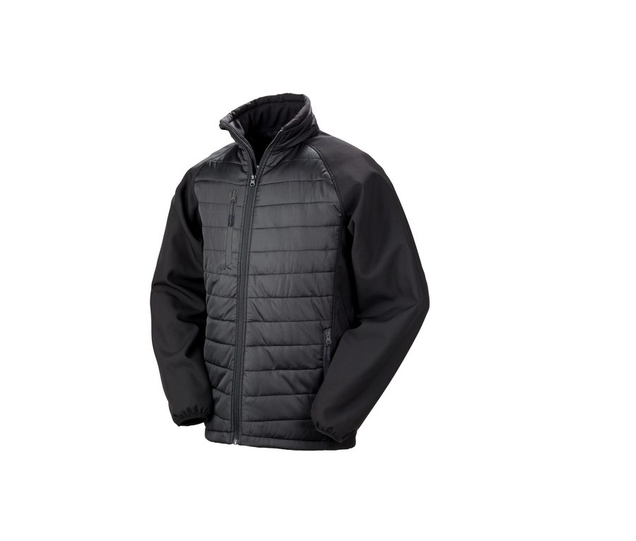 BLACK COMPASS PADDED SOFTSHELL JACKET — Farbe BLACK/BLACK