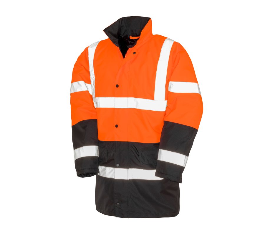 MOTORWAY 2-TONE SAFETY COAT — Farbe FLUORESCENT ORANGE / BLACK