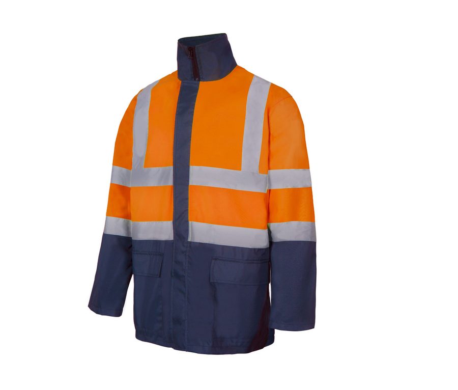 4-IN-1 TWO-TONE HIGH VISIBILITY PARKA — Farbe FLUO ORANGE/NAVY