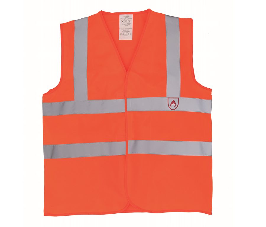 HI-VIS FLAME RETARDANT SLEEVELESS WAISTCOAT — Farbe HI VIS ORANGE