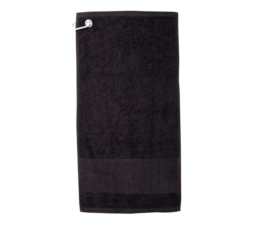 PRINTABLE BORDER GOLF TOWEL — Farbe BLACK
