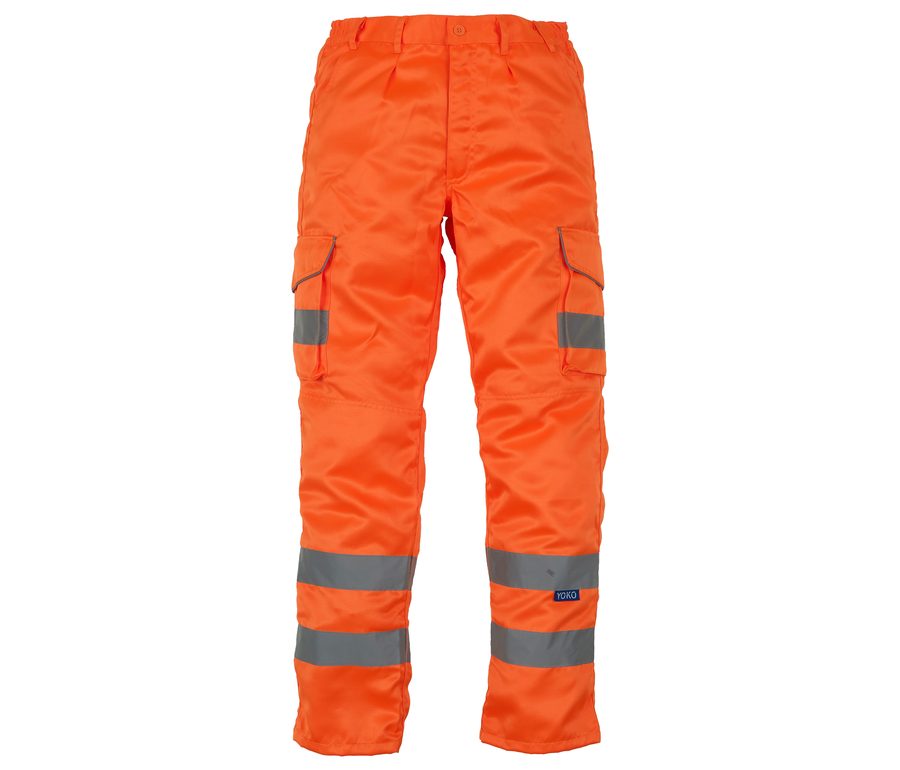 HI-VIS POLYCOTTON CARGO TROUSERS WITH KNEE PAD POCKETS — Farbe HI VIS ORANGE