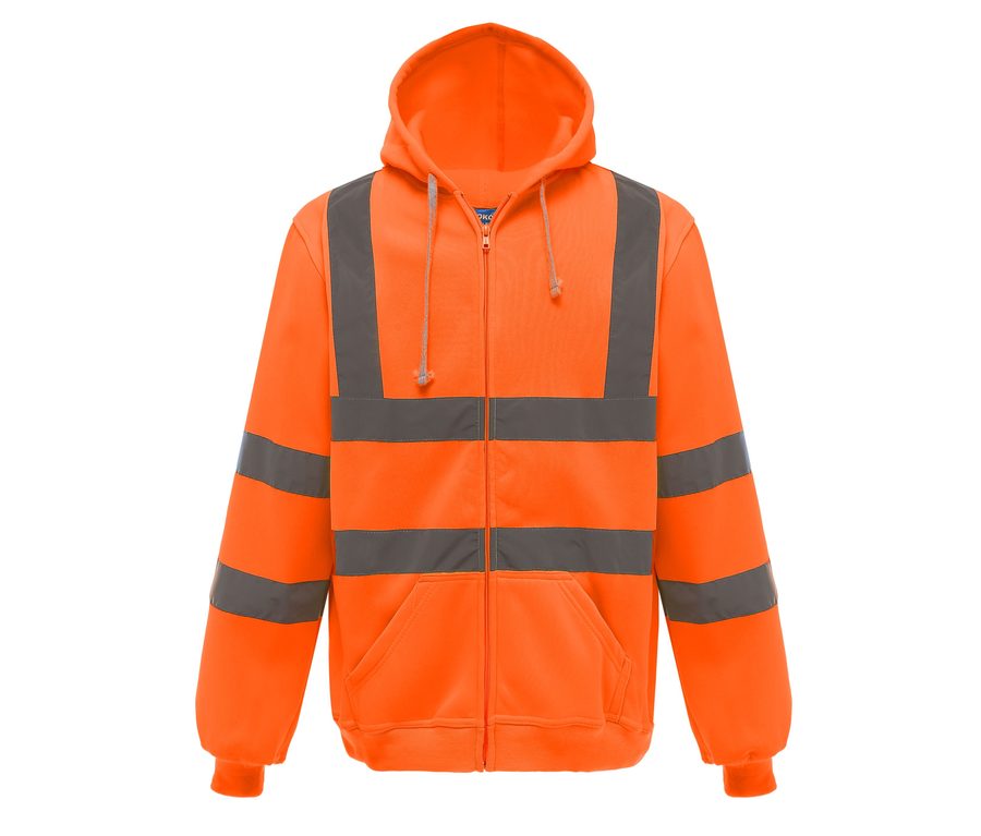HI-VIS ZIP HOODIE — Farbe HI VIS ORANGE