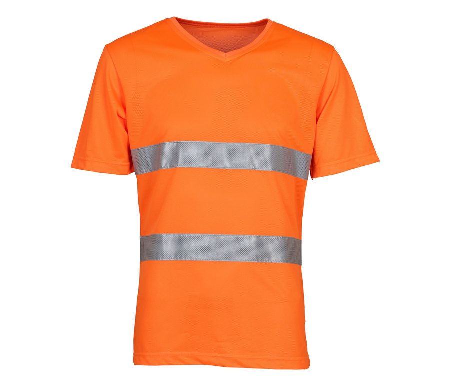 HI-VIS TOP COOL V-NECK T-SHIRT — Farbe HI VIS ORANGE