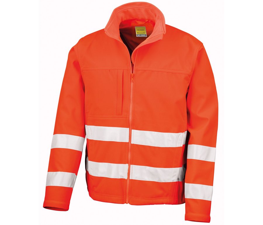 3-LAYER HI-VIS SAFETY SOFTSHELL JACKET — Farbe FLUORESCENT ORANGE
