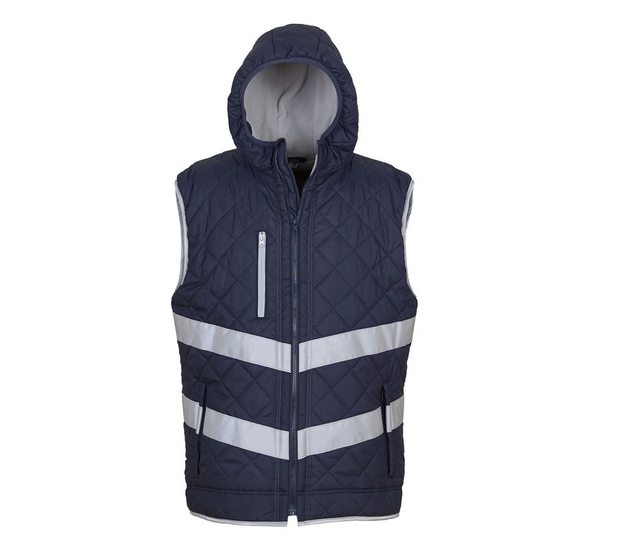 HI-VIS KENSINGTON HOODED GILET — Farbe NAVY