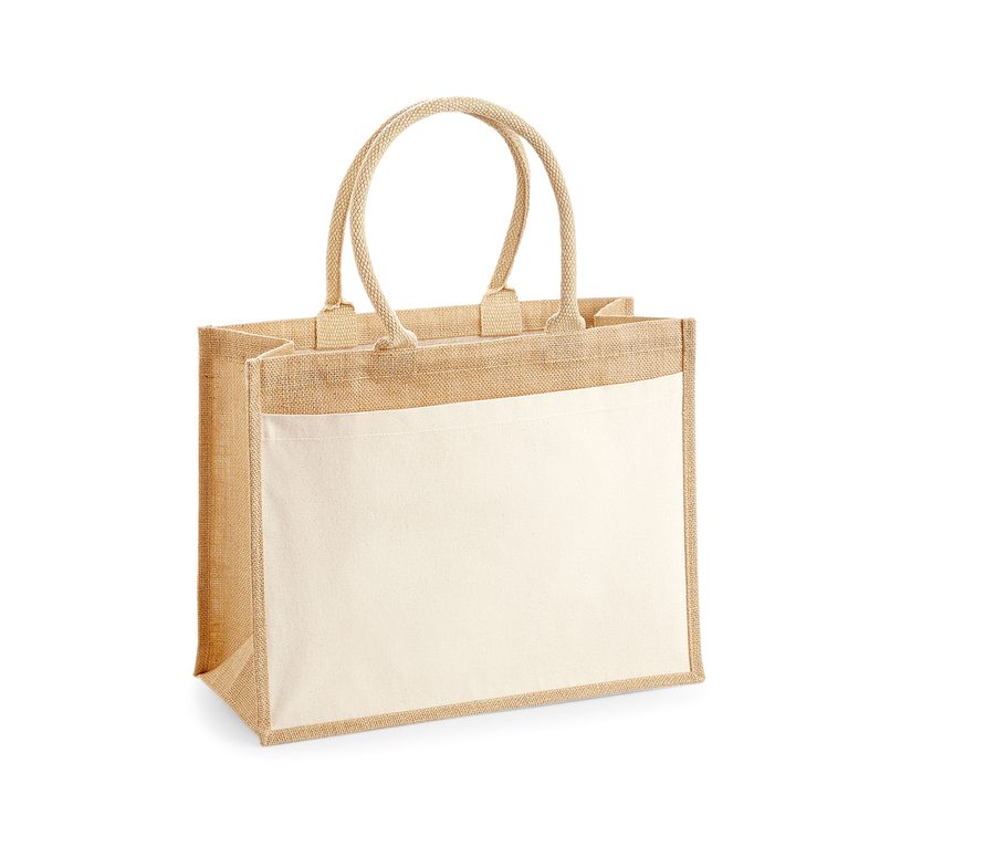 COTTON POCKET JUTE SHOPPER — Farbe NATURAL