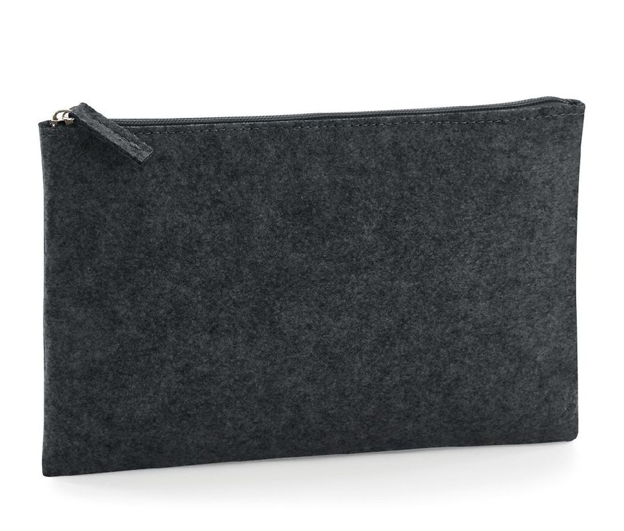 FELT ACCESSORY POUCH — Farbe CHARCOAL MELANGE