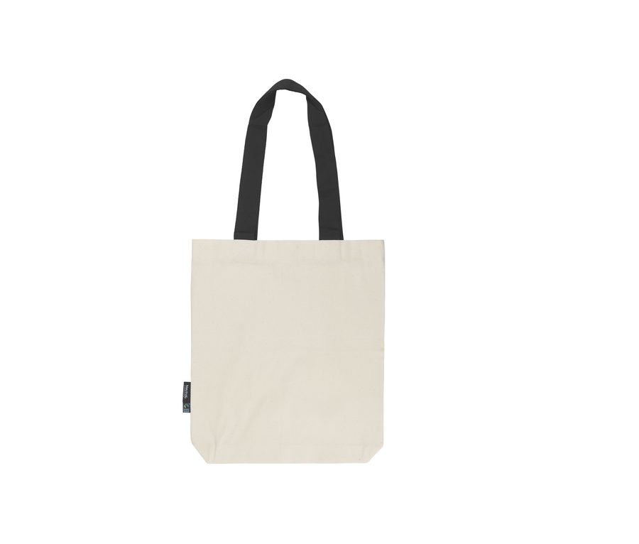 TWILL BAG WITH CONTRAST HANDLES — Farbe NATURE/BLACK