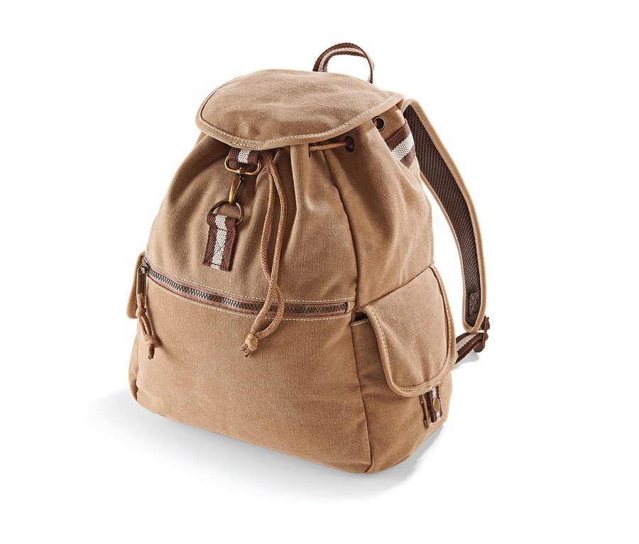 VINTAGE CANVAS BACKPACK — Farbe SAHARA