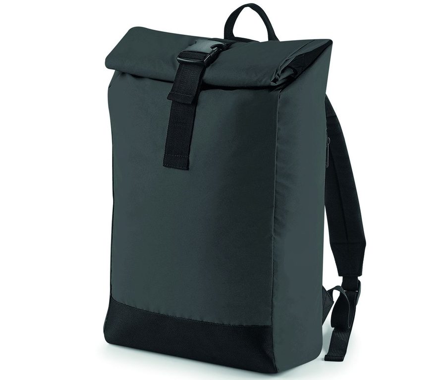REFLECTIVE ROLL-TOP BACKPACK — Farbe BLACK REFLECTIVE