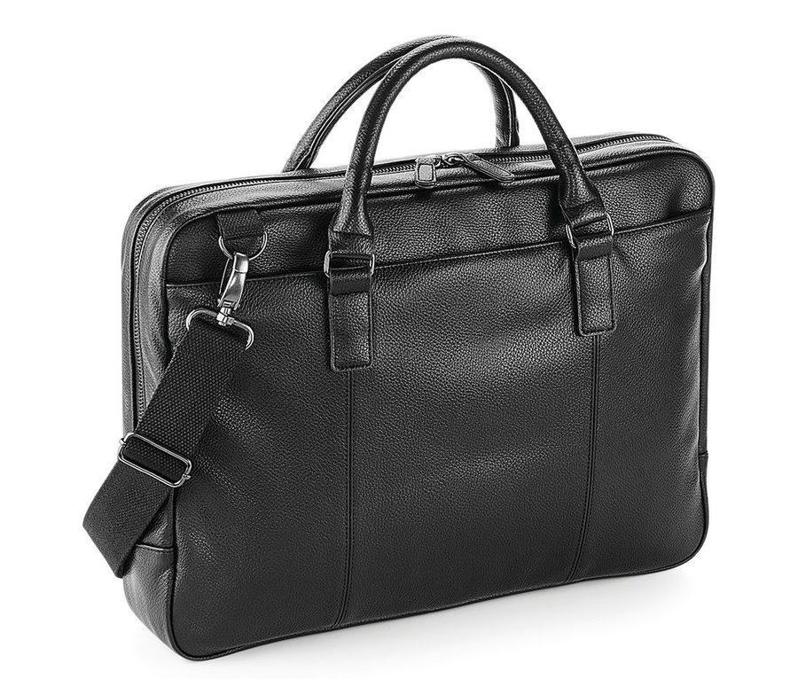 NUHIDE® SLIMLINE LAPTOP BRIEF — Farbe BLACK