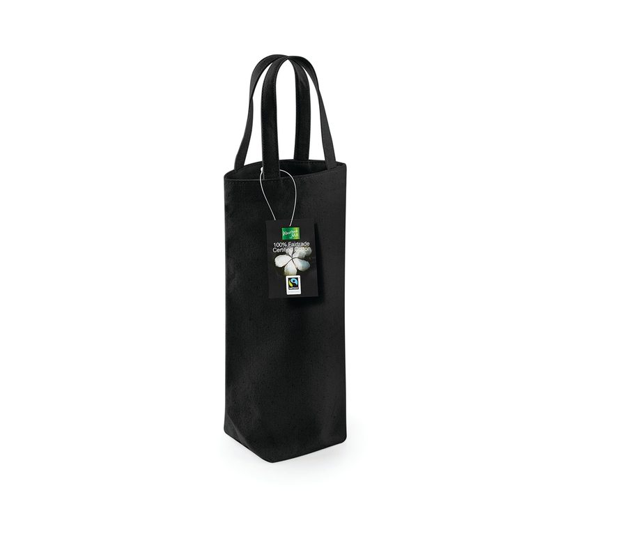 FAIRTRADE COTTON BOTTLE BAG — Farbe BLACK