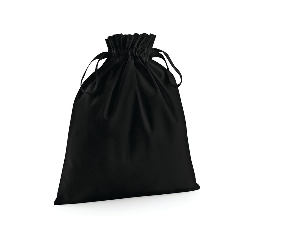 ORGANIC COTTON DRAW CORD BAG — Farbe BLACK