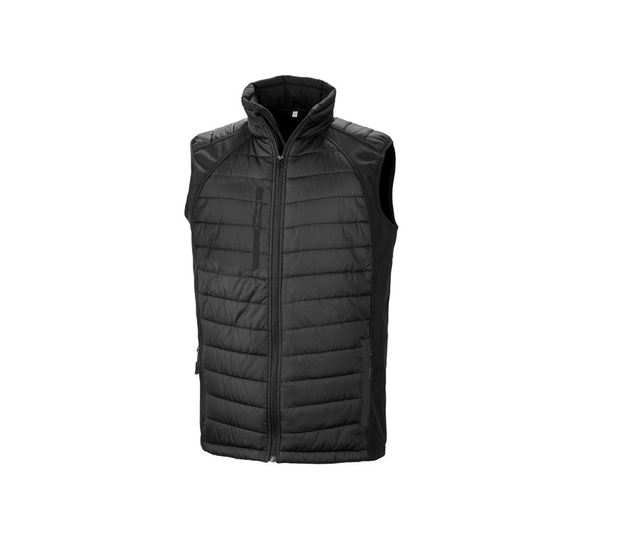 BLACK COMPASS PADDED SOFTSHELL GILET — Farbe BLACK/BLACK