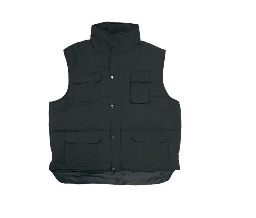 MULTI-POCKET PADDED VEST — Farbe BLACK