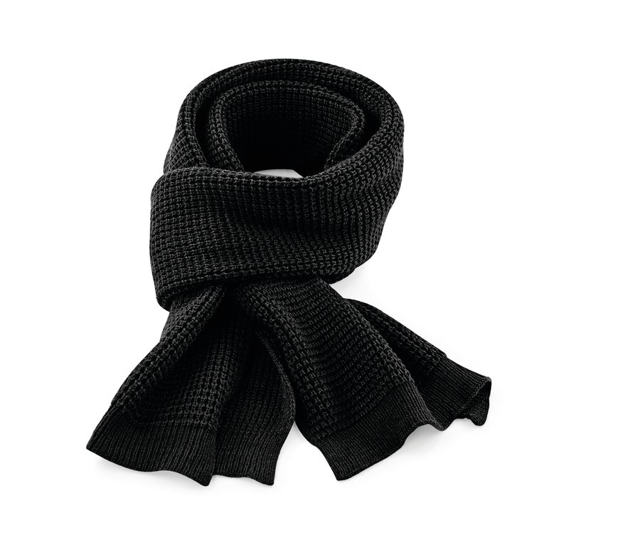 CLASSIC WAFFLE KNIT SCARF — Farbe BLACK