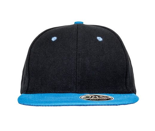 BRONX ORIGINAL FLAT PEAK SNAP BACK DUAL COLOUR CAP — Farbe BLACK/AZURE