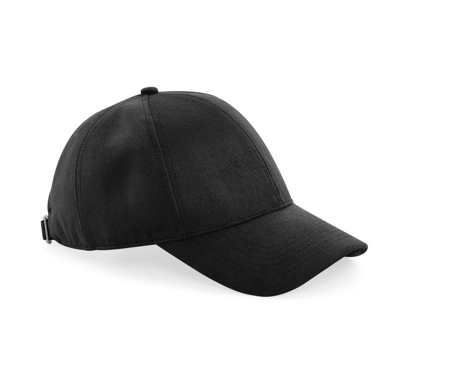 FAUX SUEDE 6 PANEL CAP — Farbe BLACK