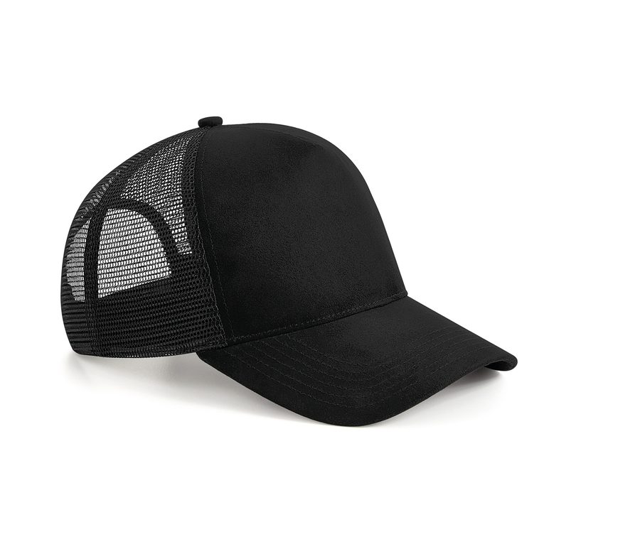 SUEDE SNAPBACK TRUCKER — Farbe BLACK