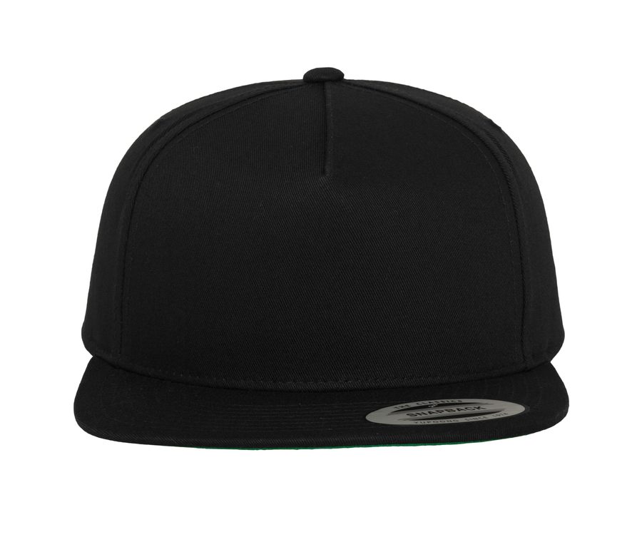 5-PANEL COTTON SNAPBACK CAP — Farbe BLACK