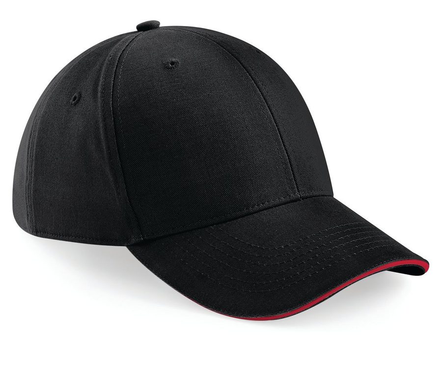 ATHLEISURE 6 PANEL CAP — Farbe BLACK/CLASSIC RED