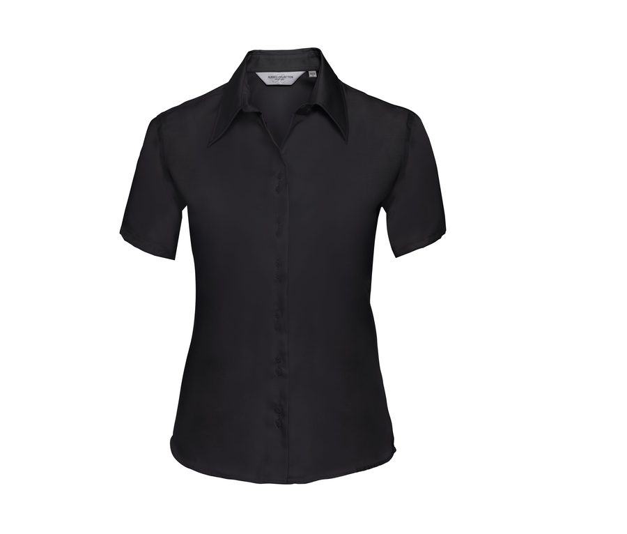 LADIES' SHORT SLEEVE TAILORED ULTIMATE NON-IRON SHIRT — Farbe BLACK