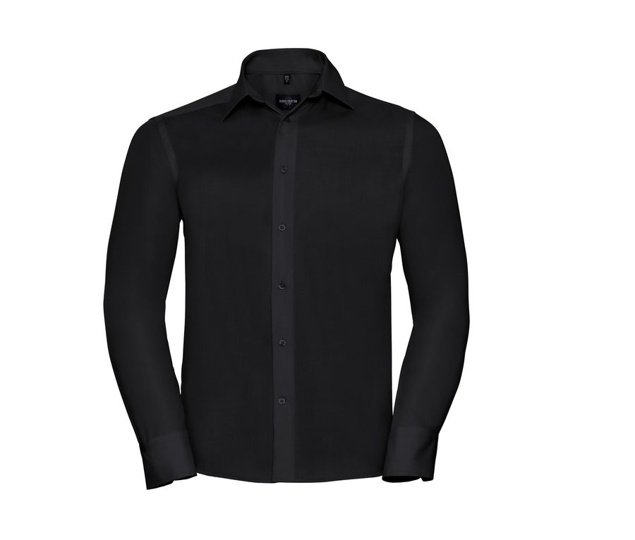 MEN'S LONG SLEEVE TAILORED ULTIMATE NON-IRON SHIRT — Farbe BLACK