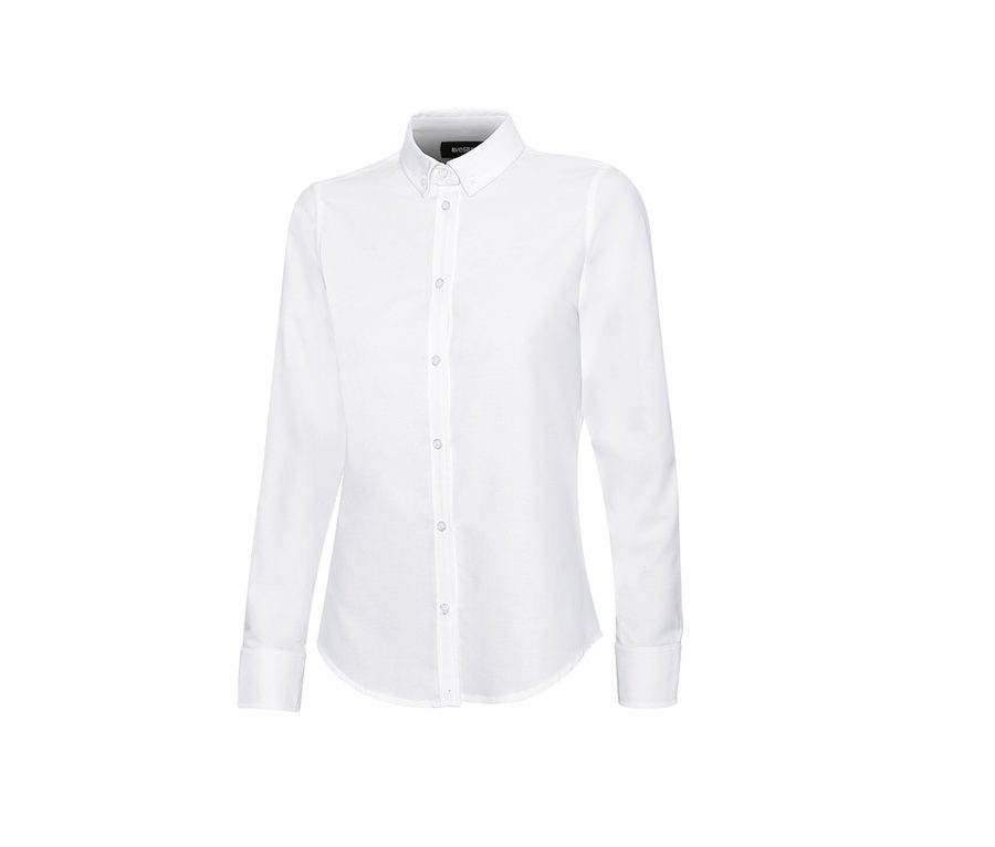WOMEN'S LONG-SLEEVE STRETCH OXFORD SHIRT — Farbe WHITE